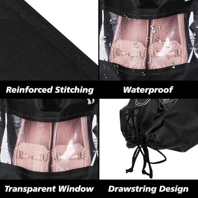 Set of four breathable travel shoe covers