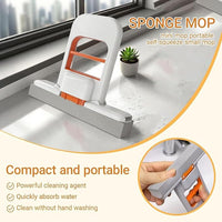 Compact sponge mop cleaning tight kitchen corner