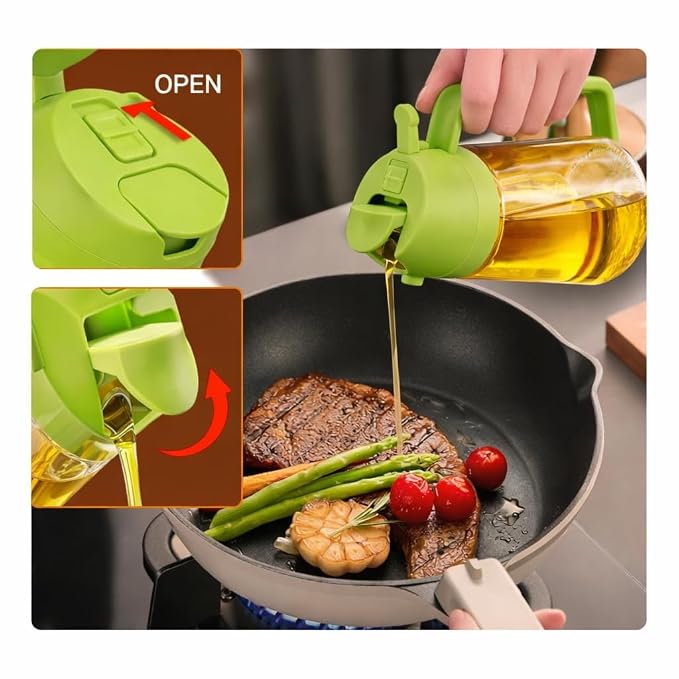 Refillable BPA-free oil sprayer bottle close-up