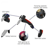 Car grab handle with built-in LED emergency light