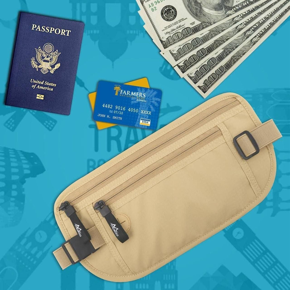 Anti-theft RFID passport wallet and waist pouch