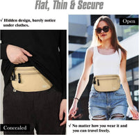 Slim travel wallet holding passport and cards