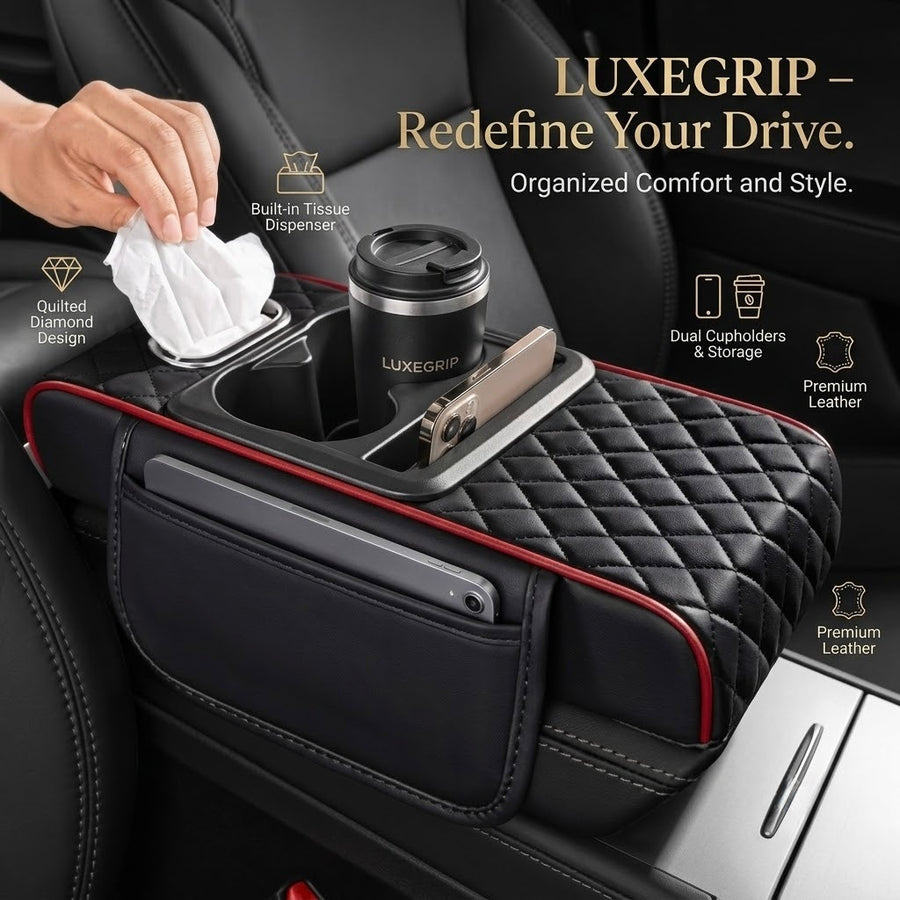 LuxeGrip Premium Leather Armrest Cover
