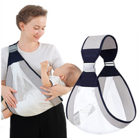 Cotton mesh baby sling carrier for newborns, front view
