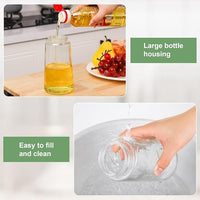 Fine mist oil spray bottle coating a pan evenly