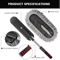 Microfiber car duster brush bristle head close-up